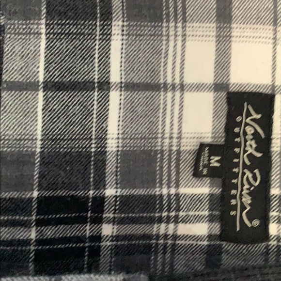 Black and White Hooded Flannel - Picture 2 of 2